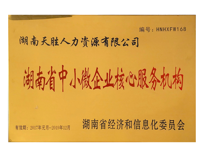 湖南省中小微企業核心服務機構